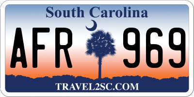 SC license plate AFR969
