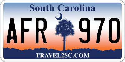 SC license plate AFR970