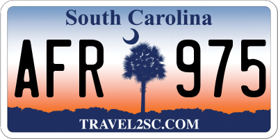SC license plate AFR975