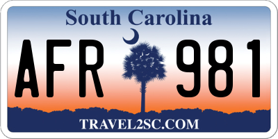 SC license plate AFR981