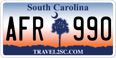 SC license plate AFR990