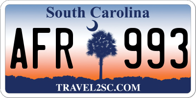 SC license plate AFR993