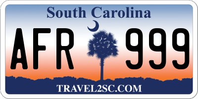 SC license plate AFR999