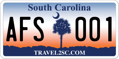 SC license plate AFS001