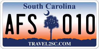 SC license plate AFS010