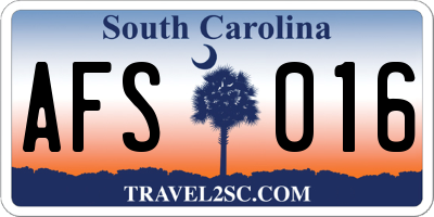 SC license plate AFS016