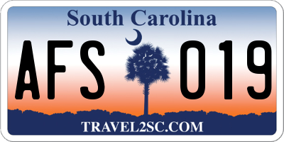 SC license plate AFS019
