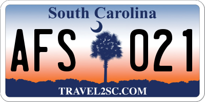 SC license plate AFS021