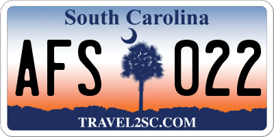 SC license plate AFS022