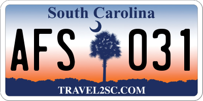 SC license plate AFS031