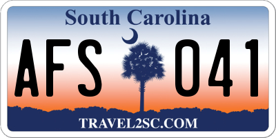 SC license plate AFS041