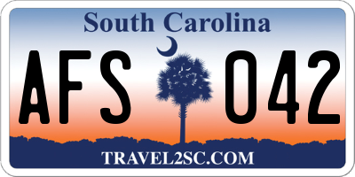 SC license plate AFS042