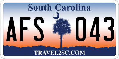 SC license plate AFS043