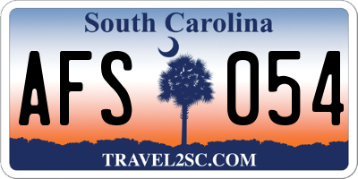SC license plate AFS054