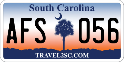 SC license plate AFS056