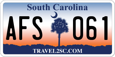 SC license plate AFS061