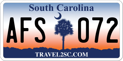 SC license plate AFS072