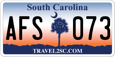 SC license plate AFS073