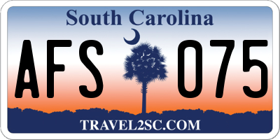 SC license plate AFS075