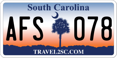 SC license plate AFS078