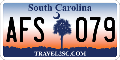 SC license plate AFS079
