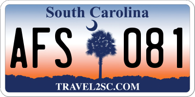 SC license plate AFS081