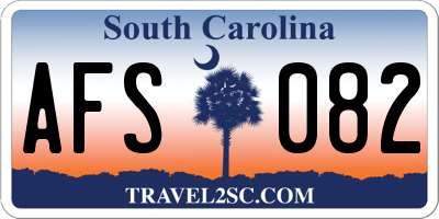 SC license plate AFS082