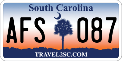 SC license plate AFS087