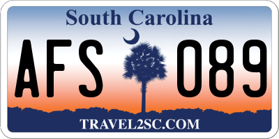 SC license plate AFS089