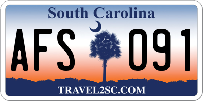 SC license plate AFS091