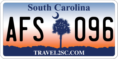 SC license plate AFS096