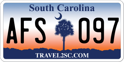 SC license plate AFS097