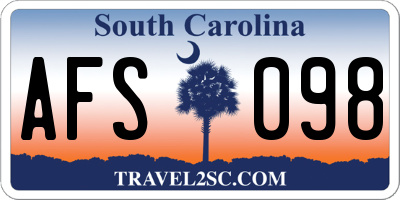 SC license plate AFS098