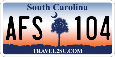 SC license plate AFS104