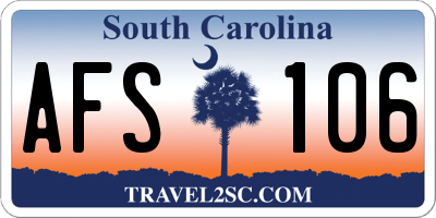 SC license plate AFS106
