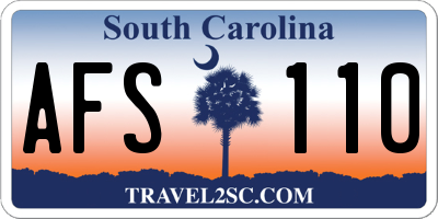 SC license plate AFS110