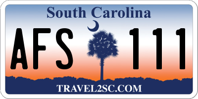 SC license plate AFS111