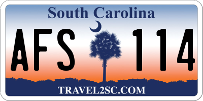 SC license plate AFS114