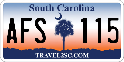 SC license plate AFS115