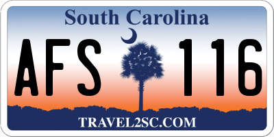 SC license plate AFS116
