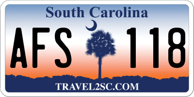 SC license plate AFS118