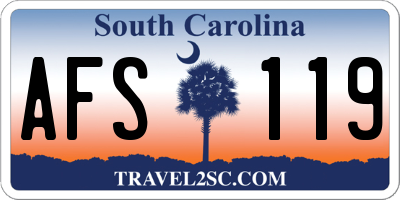 SC license plate AFS119