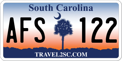 SC license plate AFS122