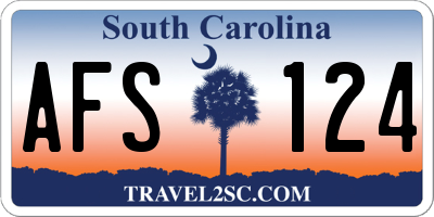 SC license plate AFS124