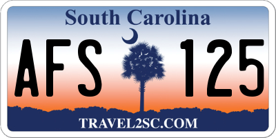 SC license plate AFS125