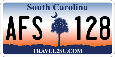 SC license plate AFS128