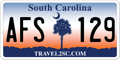 SC license plate AFS129