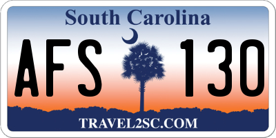 SC license plate AFS130
