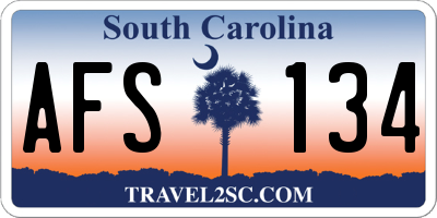 SC license plate AFS134