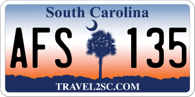 SC license plate AFS135